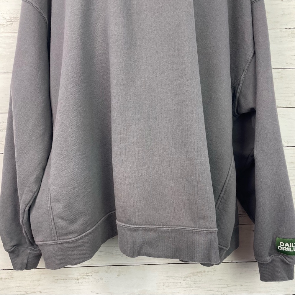 Daily Drills Oversized Crew Neck Sweatshirt Unisex M/L Vintage Black - Picture 4 of 15